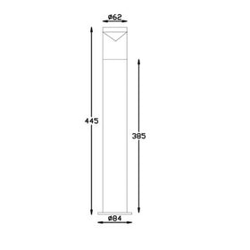 3A-Lighting Bollard Lighting Bollard Light H445mm Titanium Aluminium Lights-For-You 0024-ST5161/TTM