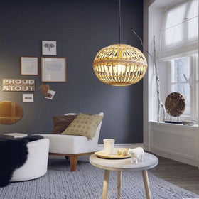 Eglo Lighting Indoor Pendants Amsfield Pendant Light 1Lt in Wood Brown Lights-For-You 49771 9002759497712