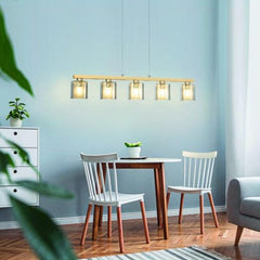 Eglo Lighting Indoor Pendants Satin Nickel/Brown Castralvo Pendant Light 5Lt Lights-For-You 98592