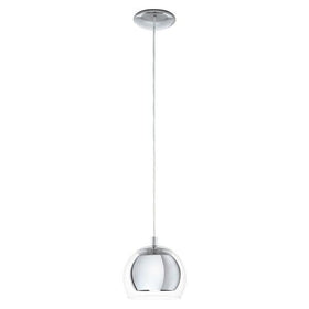 Eglo Lighting Indoor Pendants Rocamar Pendant Light 1Lt in Chrome/Clear Glass Lights-For-You 94592 9002759945923