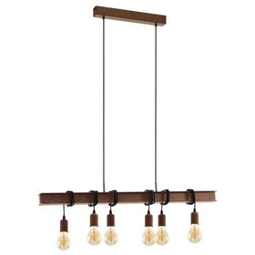 Eglo Lighting Indoor Pendants Townshend 4 Pendant Light Industrial Steel 6Lt Lights-For-You 49859 9002759498597