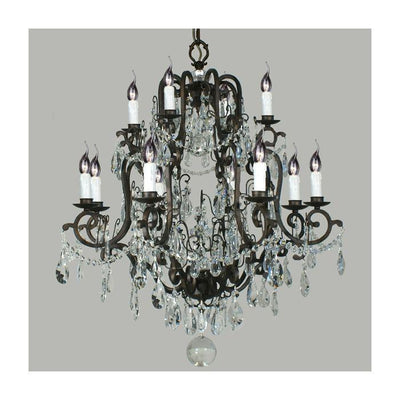 Salzburg 12 Light Crystal Pendant Light Bronze