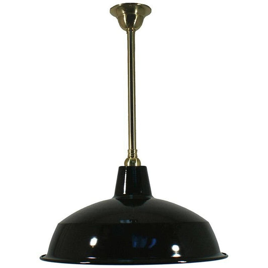 Lode Lighting Indoor Pendants Single Rod 1/2"Brass Pendant With Warehouse Shade 300mm Lights-For-You 3000275
