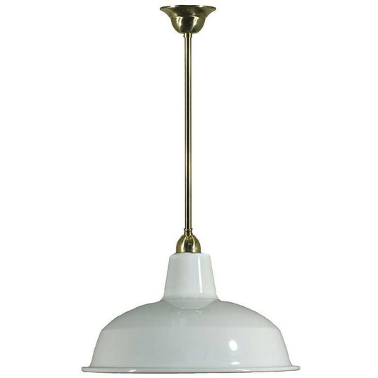 Lode Lighting Indoor Pendants Single Rod 3/4"Brass Pendant With Warehouse Shade 420mm Lights-For-You 3000292