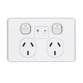 Mercator Lighting Electrical Switches Double Powerpoint with Wi-Fi  Extender Lights-For-You MPP02GWE 9312699202315