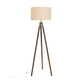 Mercator Lighting Floor Lamps Traditional Timber Floor Lamp With Brass Highlights Lights-For-You A34121 9312699143601