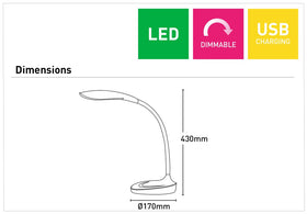 Mercator Lighting Table Lamps Lennox Task Lamp Lights-For-You AUL1073WHT