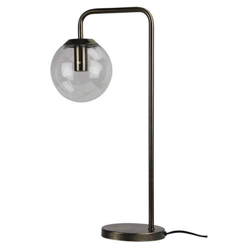 Oriel Lighting Table Lamps Antique Brass Newton Table Lamp Clear Glass Lights-For-You SL98799AB