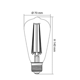 SAL Lighting LED Globes LED Vintage Decorative Globes st21 1w Lights-For-You LST21FD822E27