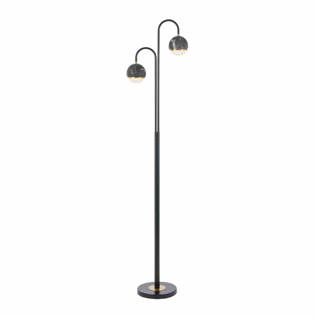 Telbix Lighting Floor Lamps Black/Clear Oneta Floor Lamp 2Lt Black or White ONETA FL2-BKCL