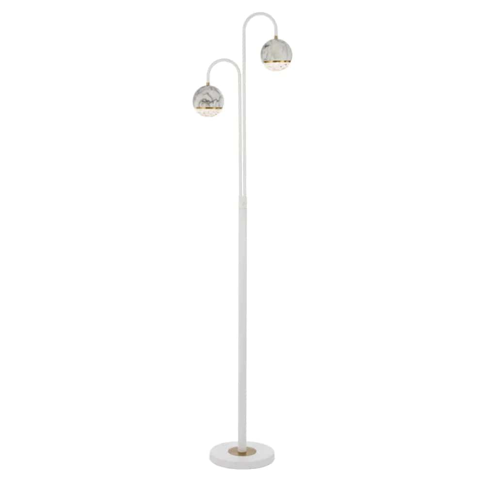 Telbix Lighting Floor Lamps White/Clear Oneta Floor Lamp 2Lt Black or White Lights-For-You ONETA FL2-WHCL