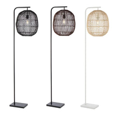 Telbix Lighting Floor Lamps Rana Floor Lamp 1Lt ø400mm in Black, Brown or Natural Rattan Lights-For-You