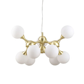 Telbix Lighting Indoor Pendants Cosmic 9 Light Pendant Brass / Opal Lights-For-You COSMIC PE80-BM 9329501060216