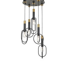Telbix Lighting Indoor Pendants Black / 5 Lights Modern brass & Matt Black Pendant Light Lights-For-You MARVIN PE5-BKGD
