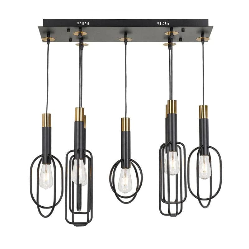 Telbix Lighting Indoor Pendants Black / 7 Lights Modern brass & Matt Black Pendant Light Lights-For-You MARVIN PE7-BKGD