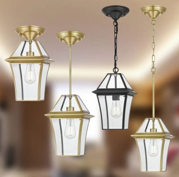 Telbix Lighting Indoor Pendants Rye Outdoor Glass Pendant Light 1Lt/3Lt in Black or Brass Small/Large
