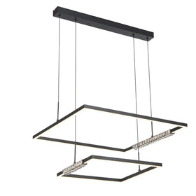 Telbix Lighting Indoor Pendants ZAFRA 2 TIER PENDANT BLACK SAND/CRYSTAL Lights-For-You ZAFRA PE2T-BK