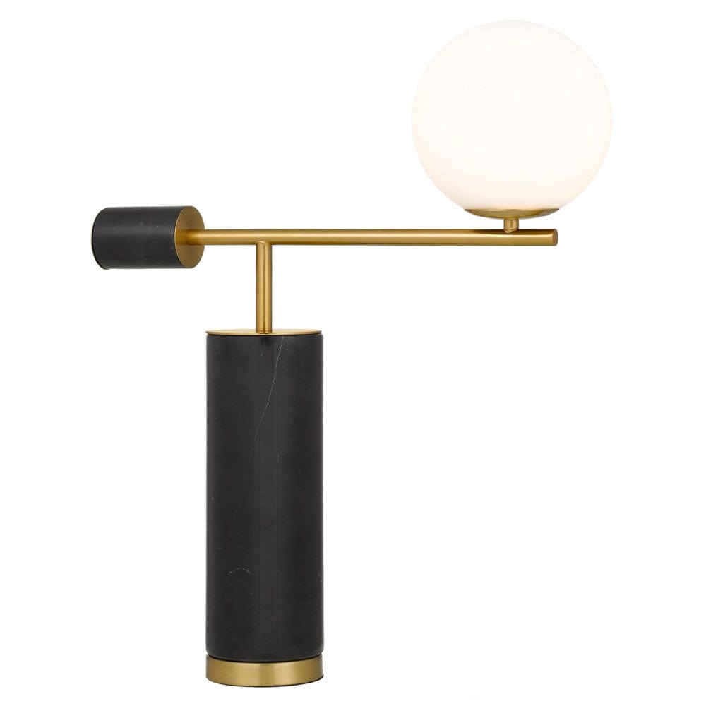 Telbix Lighting Table Lamps Black / Opal Matt Justina Table Lamp 1Lt Lights-For-You JUSTINA TL-BKOM