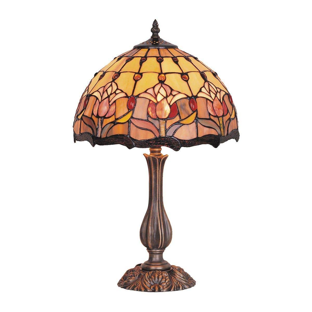 Tiffany Table Lamps Bronze Red Tulip Tiffany Small Table Lamp 240V stunning design TBL1235RDC6