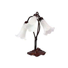 Tiffany Table Lamps Bronze/White Triple Lily Lamp White TLA1-006/WT TLA1-006/WT