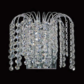 Vencha Lighting Lighting Asfour Crystal 2Lt Wall Light in Chrome or Gold Lights-For-You W-4718-2L-14-CH