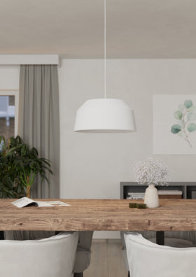 Contrisa Pendant Light Medium Black, White, Grey in the room