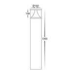 1000mm LED Bollard Light 18w Large in Black Havit Commercial - HCP-262630