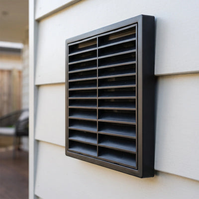 ABS Black Exterior 100mm Square Grille Vent