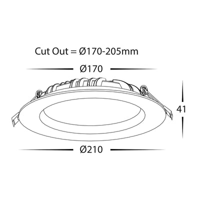 170mm LED Downlight 20w-40w White CCT HCP-8234012 Havit Commercial