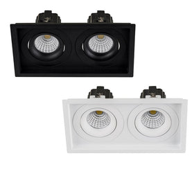 190mm x 100mm LED Downlight 2x13w Black, White CCT CRI 90+ HCP-81X51113 Havit Commercial
