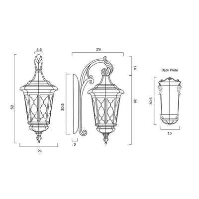 Brinley Mediterranean Outdoor Wall Light (Small)