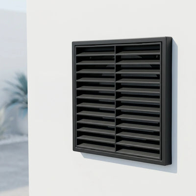 ABS Black Exterior 200mm Square Grille Vent