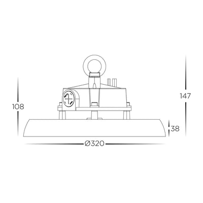 200w LED High Bay Light in Black Havit Commercial - HCP-2922000