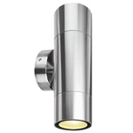 Brilliant Brushed Chrome Seaford LED Exterior Up/Down Wall Light