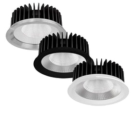 210mm LED Downlight 38w Stainless Steel, Black, White CCT CRI 90+ HCP-81XX2138 Havit Commercial