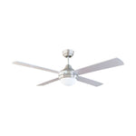 Brilliant Brushed Aluminium Tempo Plus 48'' AC 4-Blade Ceiling Fan with Light