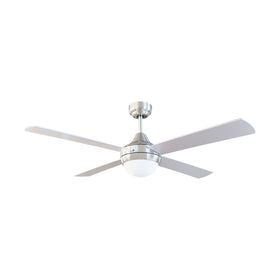 Brilliant Brushed Aluminium Tempo Plus 48'' AC 4-Blade Ceiling Fan with Light
