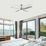 Brilliant Brushed Aluminium Tempo Plus 48'' AC 4-Blade Ceiling Fan with Light
