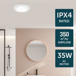 Brilliant White Talon Promax Round ø270mm Exhaust Fan with Light