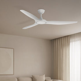 Brilliant 60" White Fantastic 3-Blade DC Ceiling Fan