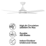 Brilliant Matt White Cairns 48" DC Ceiling Fan
