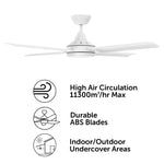 Brilliant Matt White Cairns 52" DC Ceiling Fan