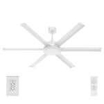 Brilliant 65" White Colossus II 6-Blade DC Ceiling Fan
