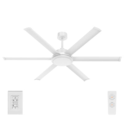 Brilliant 65" White Colossus II 6-Blade DC Ceiling Fan