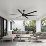 Brilliant 120" Black Colossus II 6-Blade DC Ceiling Fan