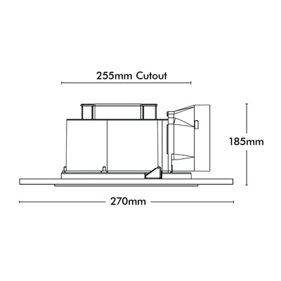 Brilliant White Blizzard Square 270mm DC Exhaust Fan