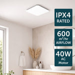 Brilliant White Blizzard Square 330mm DC Exhaust Fan