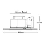 Brilliant White Blizzard Square 330mm DC Exhaust Fan