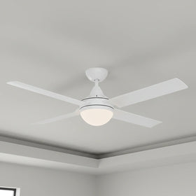 Brilliant 48” DC Lite White Cairns Ceiling Fan with Light