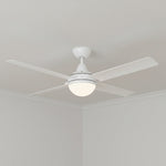Brilliant 52” DC Lite White Cairns Ceiling Fan with Light